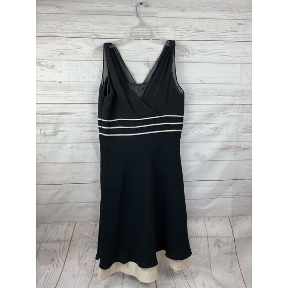 Z Studio Sleeveless Dress Womens size 10 Black‎ Tan Crepe Cocktail Party - Picture 2 of 7